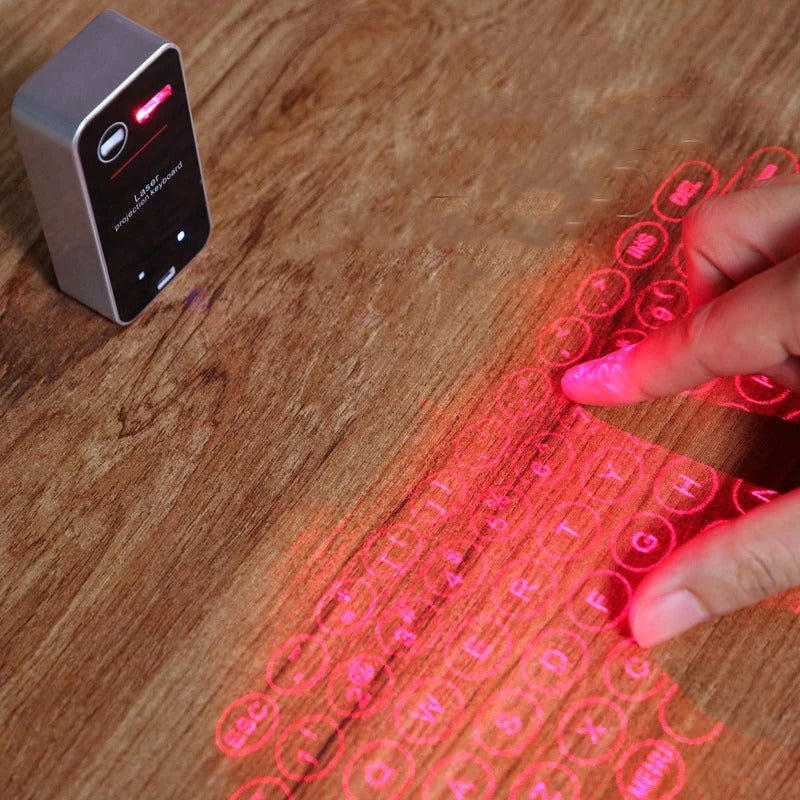 "Wireless Bluetooth Laser Keyboard with Mouse Function - Virtual Projection Keyboard for iPhone, Tablet, & Computer"